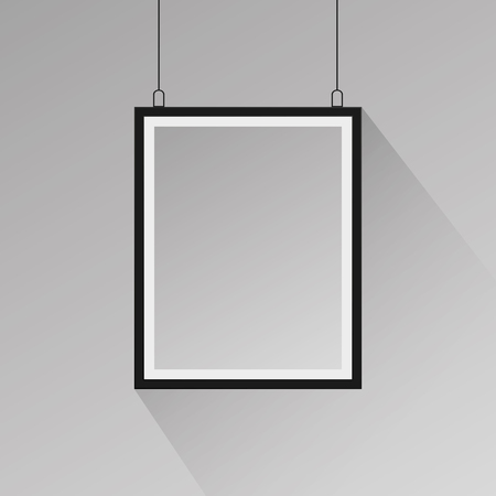 Realistic black frame. Illustration on white backgroundのイラスト素材