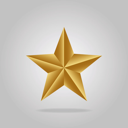 Single golden star shine on white background.Vector illustrationのイラスト素材