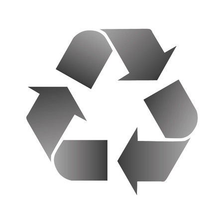 Recycle vector icon. Style is flat symbol, gray color, rounded angles, white background.のイラスト素材