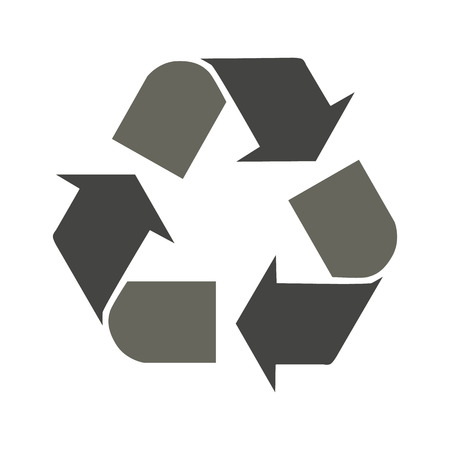 Recycle vector icon. Style is flat symbol, gray color, rounded angles, white background.のイラスト素材