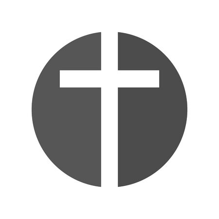 religion vector logo design template. crucifixion or Church icon.のイラスト素材