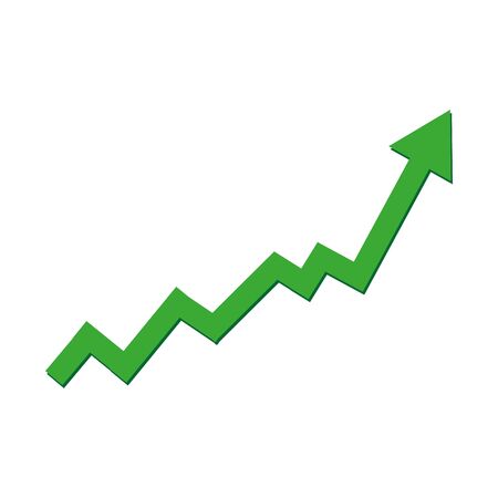 Growing business arrow on white backgroundのイラスト素材