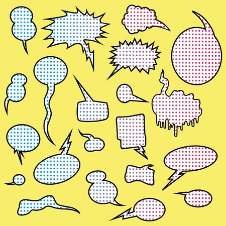 Comic Speech Bubbles Retro Collection. Vector illustrationのイラスト素材