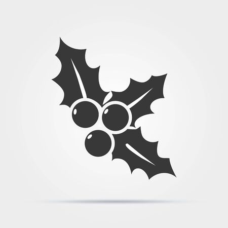 Cartoon simple mistletoe decorative red and green ornament.のイラスト素材