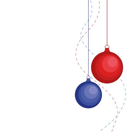 christmas ornament hanging red isolated background vector illustration.のイラスト素材