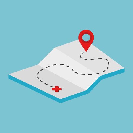 Map in isometric style. vector illustration.のイラスト素材