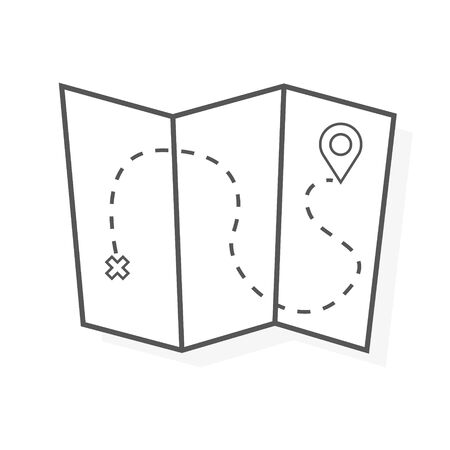 map icon isolated on white background.のイラスト素材