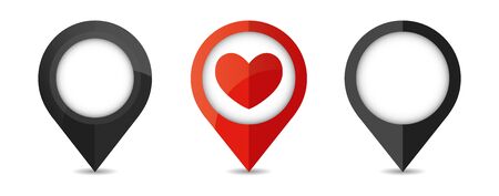 Set of bright map pointers. Location icons isolated on white background.のイラスト素材