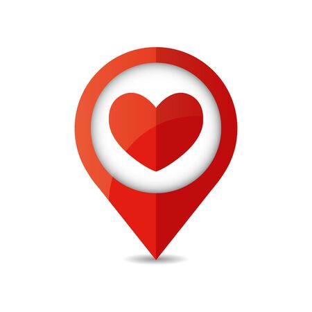 Map pointer with heart icon. Vector illustration.のイラスト素材