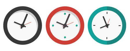 Clock icons isolated on white background.のイラスト素材
