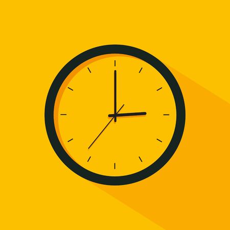 Clock icon vector illustration on yellow background, EPS 10のイラスト素材