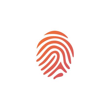 Fingerprint finger print ID or fingerprint for unlock flat icon vector for apps with security unlockのイラスト素材