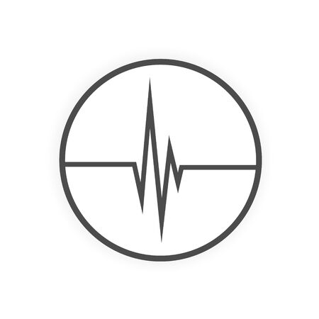 Pulse Icon Vector. Simple flat symbol. Perfect Black pictogram illustration on white background.のイラスト素材