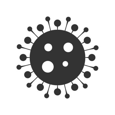 Virus, bacteria, microbes icon. Vector bacteria sign in flat style. Microbe bacteria icon isolated on white background.のイラスト素材