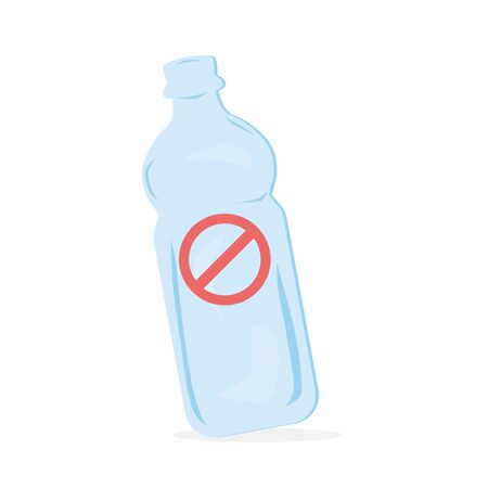 No plastic bag icon. Vector illustration flat design isolated on white background. Icon vectorのイラスト素材
