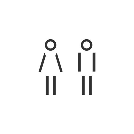 Vector man and woman icons, toilet sign, restroom icon, minimal style, pictogram.のイラスト素材