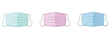 Multi color medical protective bandage isolated on white background. Stop coronavirus. Vector illustration.のイラスト素材