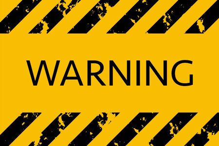 Illustration of yellow and black stripes. Symbol of hazardous and radioactive substances. Traditional background with grunge effect. Vector illustration.のイラスト素材