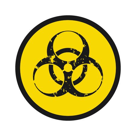 Biohazard symbol icon, in grunge style. Isolated biohazard symbol illustration. Icon, web design icon.のイラスト素材
