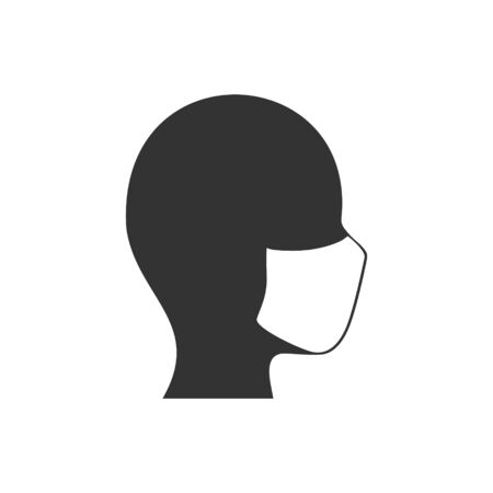 Man face with mask icon vector in trendy flat style isolated on white backgroundのイラスト素材