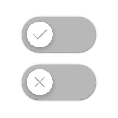 toggle switch in a flat design. Template for mobile and web applications. Vector illustration.のイラスト素材