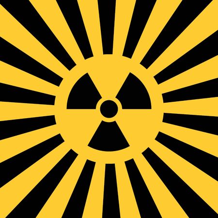 Radioactive Poster. Nuclear radiation sign warning icon.のイラスト素材