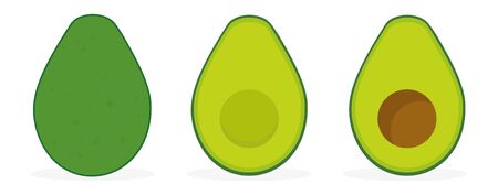 Avocado icon. Vector illustration isolated on white backgroundのイラスト素材
