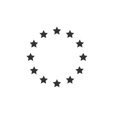 The wreath of stars of EU isolated on white background. Vector illustration.のイラスト素材