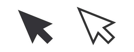 Set computer mouse cursor arrow. Vector illustration isolated on white background
