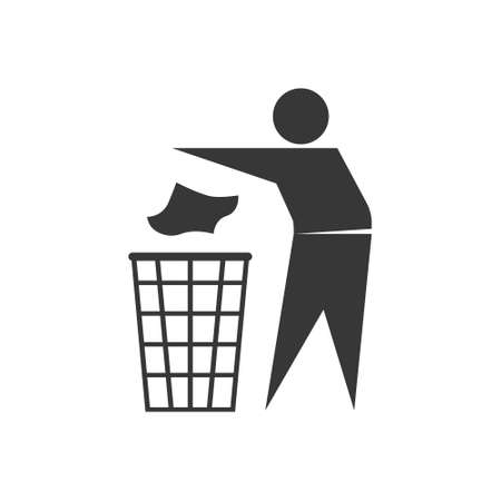 Recycling sign icon, vector illustration. Trash icon. Rubbish icon.のイラスト素材