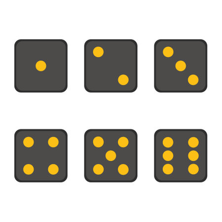 Set of game cubes isolated on white background, dice simple icons.のイラスト素材
