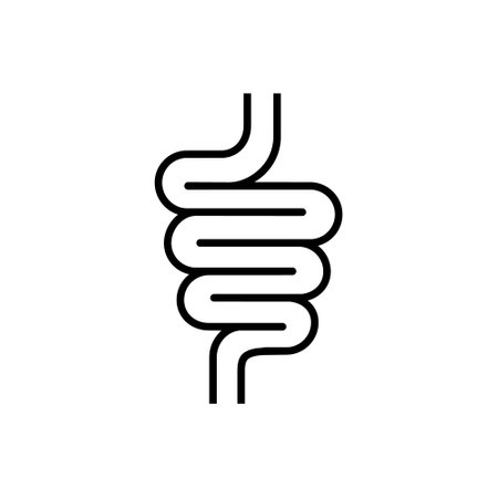 Intestinal tract icon isolated on white background.