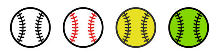 Baseball ball icon. Vector illustration isolated on white backgroundのイラスト素材