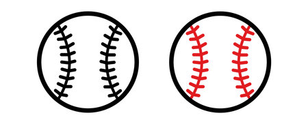 Baseball ball icon.  Vector illustration isolated on white backgroundのイラスト素材