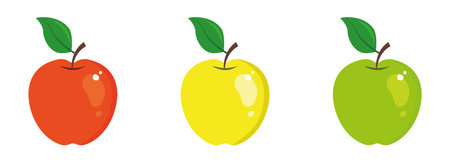 apple icons set isolated on white backgroundのイラスト素材
