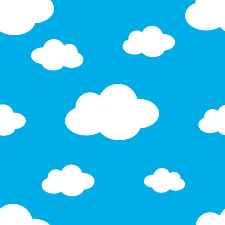 Seamless pattern with cartoon cloudsのイラスト素材