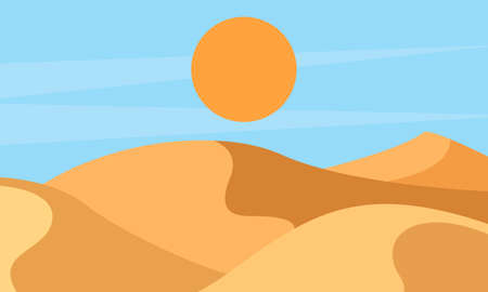 Tropical picture. In the desert, dawnのイラスト素材