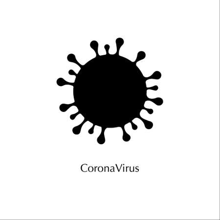Coronavirus, covid-19 logo on the white backgroundのイラスト素材