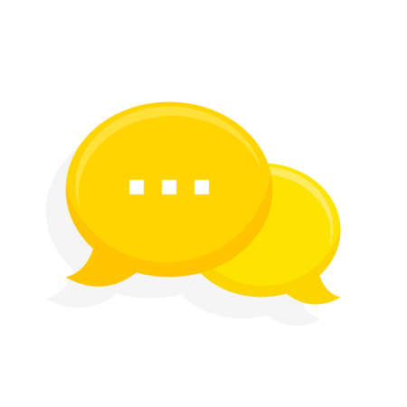 Speech bubbles. Flat yellow icon design.のイラスト素材