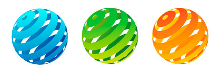 Set of realistic decorative 3d spheres. vector illustrationのイラスト素材