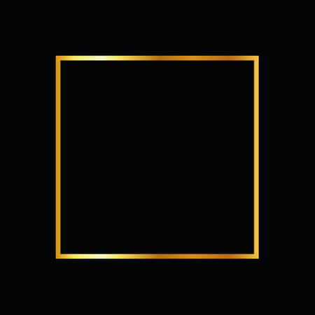 Golden frame on black background. vector illustrationのイラスト素材