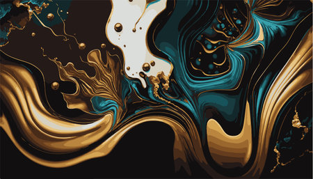 Luxurious ink paint texture. Marble texture of golden stone, contemporary art. ceramic background. watercolor splash. vector illustrationのイラスト素材