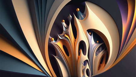 Curly abstract background. Geometric figures. . Modern luxury rounded squares banner template...