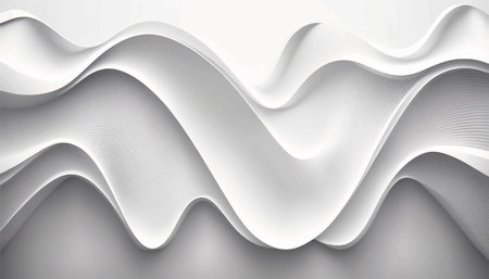 Abstract white and light gray waves, soft texture. vector illustrationのイラスト素材