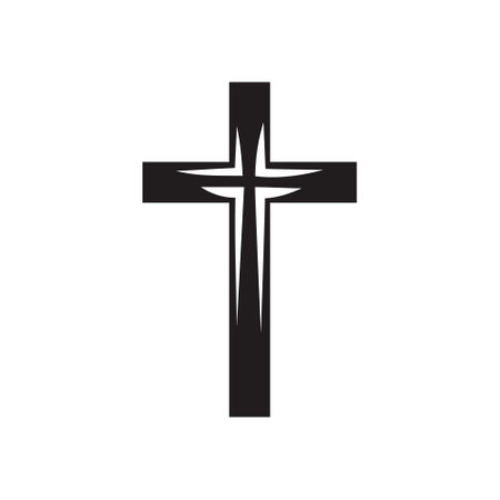 Religious cross black on a white background. vector illustrationのイラスト素材