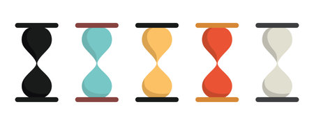 Set hourglass icon in flat style, simple design. vector illustrationのイラスト素材