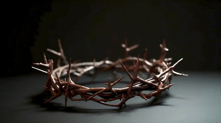 The crown of thorns, symbolizing the suffering and resurrection of Jesus Christ. high quality photoの写真素材