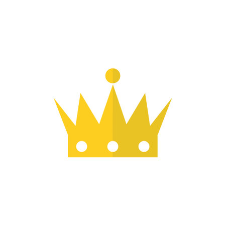 Flat crown icon. Crown design, golden royal crown isolated on white background. vector illustrationのイラスト素材