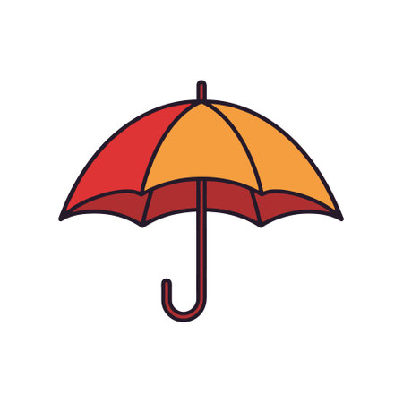 Umbrella in cartoon style, icon on white background. vector illustrationのイラスト素材