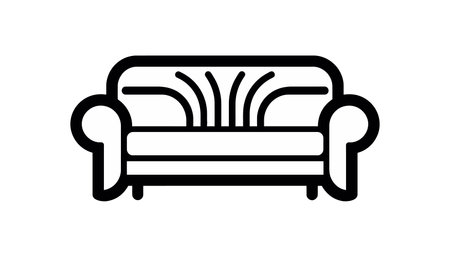 Sofa icon, linear style sign on white background. vector illustrationのイラスト素材